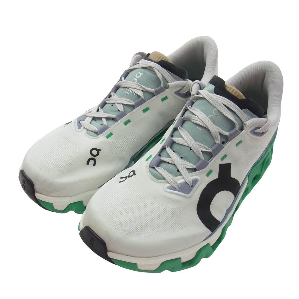ON オン CLOUD MONSTER HYPER クラウド モンスター ハイパー ランニングシューズ スニーカー ホワイト系 グリーン系 26cm【中古】