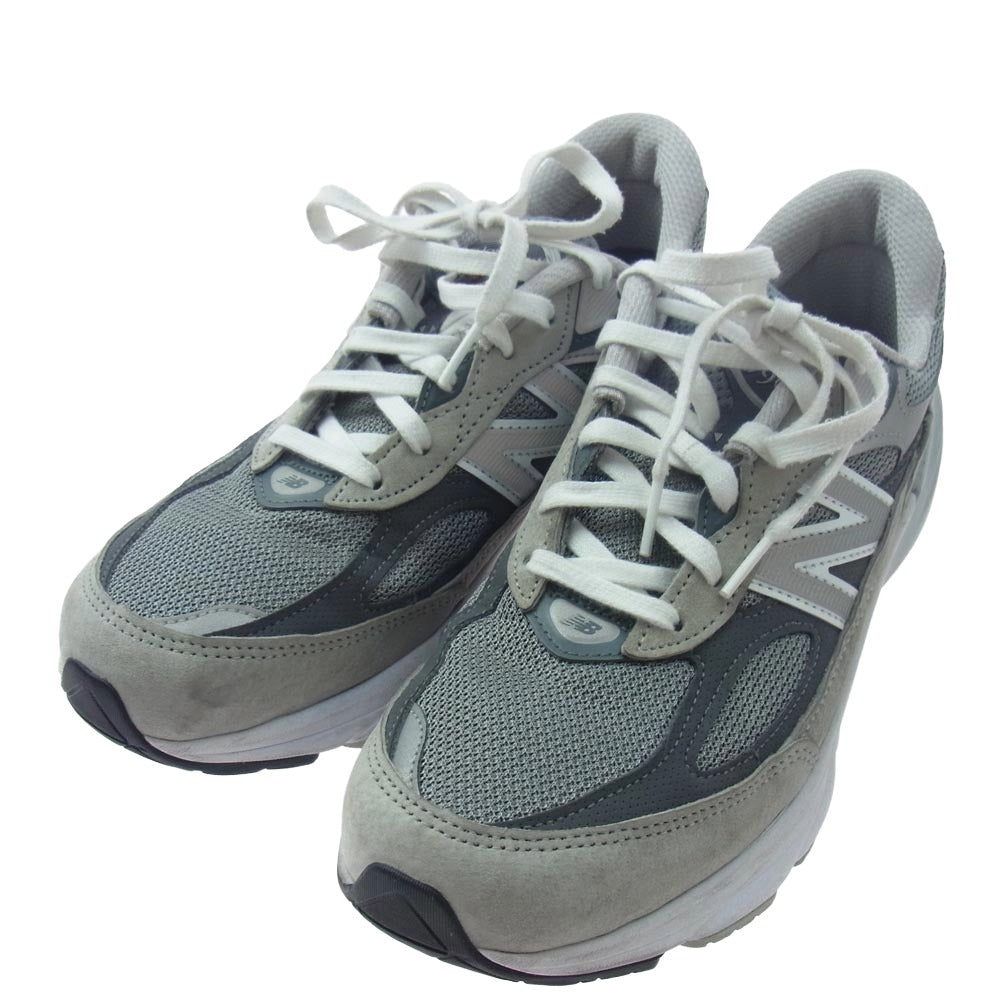 NEW BALANCE ニューバランス M990GL6 USA製 スエード メッシュ ローカット スニーカー グレー系 26.5cm【中古】