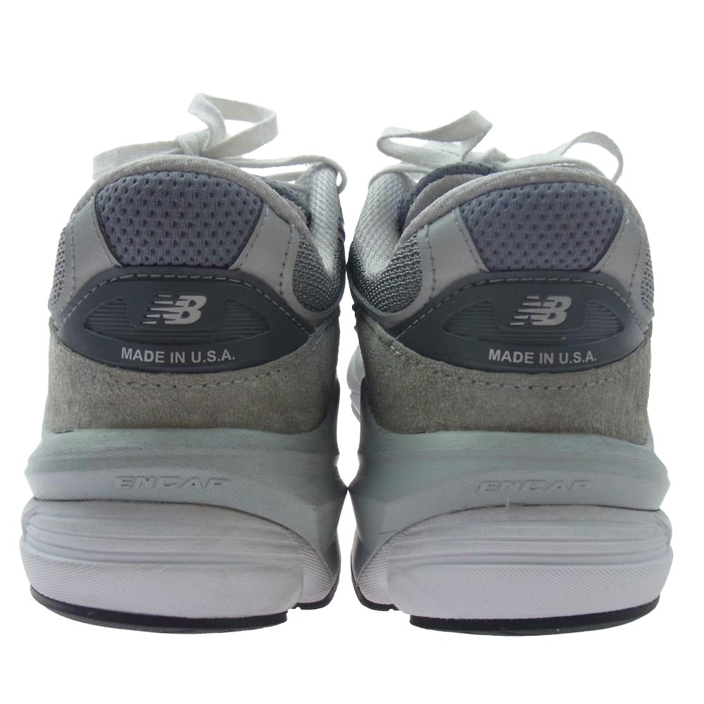 NEW BALANCE ニューバランス M990GL6 USA製 スエード メッシュ ローカット スニーカー グレー系 26.5cm【中古】