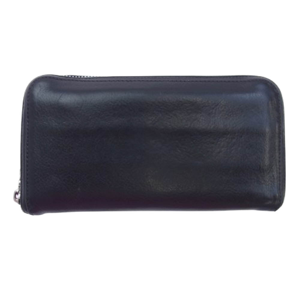 CHROME HEARTS クロムハーツ（原本無） REC F ZIP 3 PTCH セメタリー クロスパッチ ダガージップ ラウンドファスナー ウォレット ブラック系【中古】