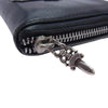 CHROME HEARTS クロムハーツ（原本無） REC F ZIP 3 PTCH セメタリー クロスパッチ ダガージップ ラウンドファスナー ウォレット ブラック系【中古】