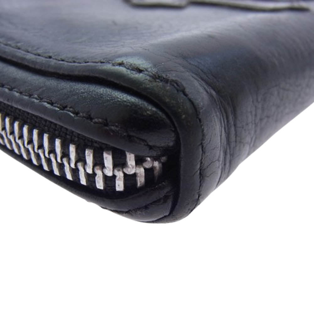 CHROME HEARTS クロムハーツ（原本無） REC F ZIP 3 PTCH セメタリー クロスパッチ ダガージップ ラウンドファスナー ウォレット ブラック系【中古】