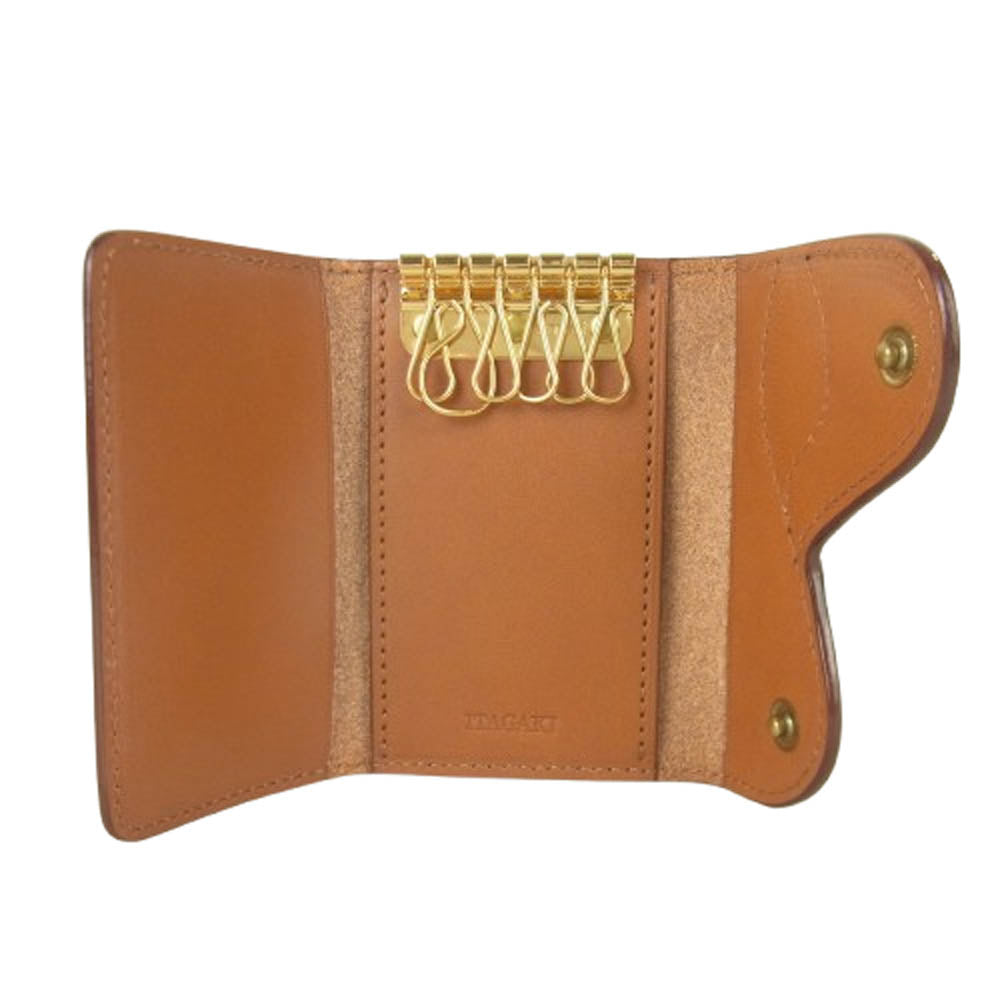 鞄いたがき 6連 レザー キーケース ブラウン系【極上美品】【中古】