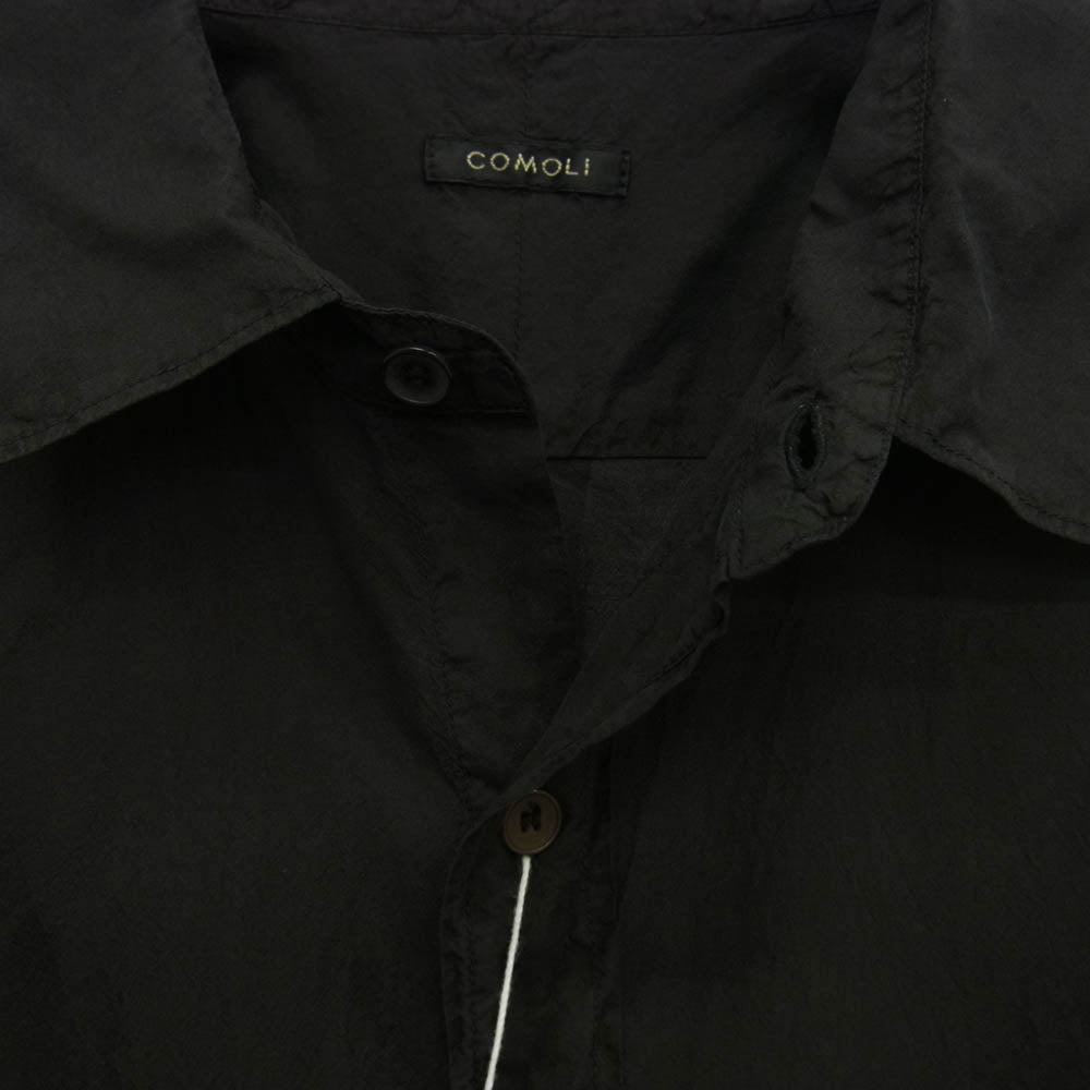 COMOLI コモリ 25SS B01-02014 シルク製品染シャツ ブラック系 2【極上美品】【中古】