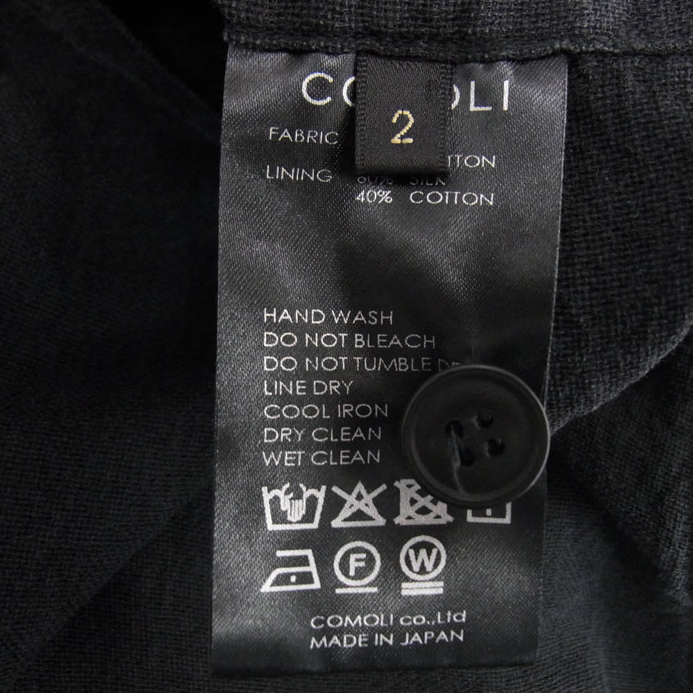 COMOLI コモリ 25SS B01-03018 フェードブラック ニータックパンツ ブラック系 2【新古品】【未使用】【中古】