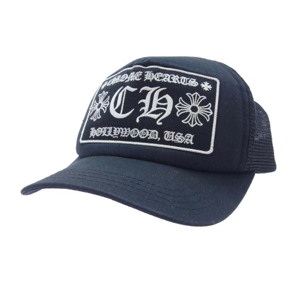 CHROME HEARTS クロムハーツ（原本無） TRUCKER CAP クロスボール CHロゴパッチ メッシュ トラッカー キャップ 帽子 ブラック系【中古】