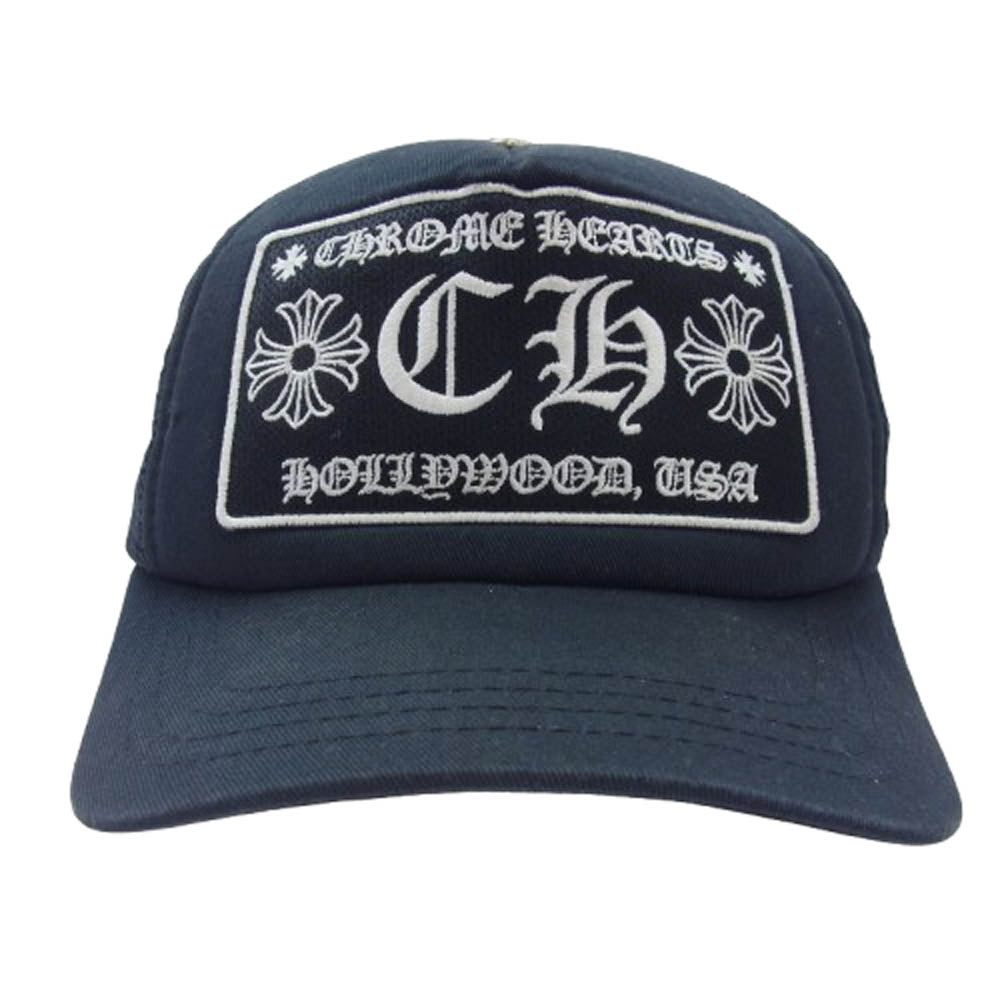 CHROME HEARTS クロムハーツ（原本無） TRUCKER CAP クロスボール CHロゴパッチ メッシュ トラッカー キャップ 帽子 ブラック系【中古】