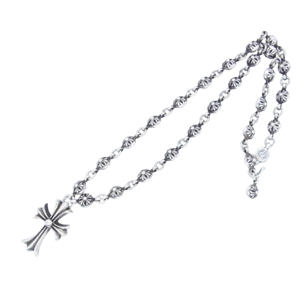 CHROME HEARTS クロムハーツ（原本無） #1 CRSBL CHN SML CH CRS クロスボールチェーン スモールCHクロス ネックレス 20インチ シルバー系【中古】