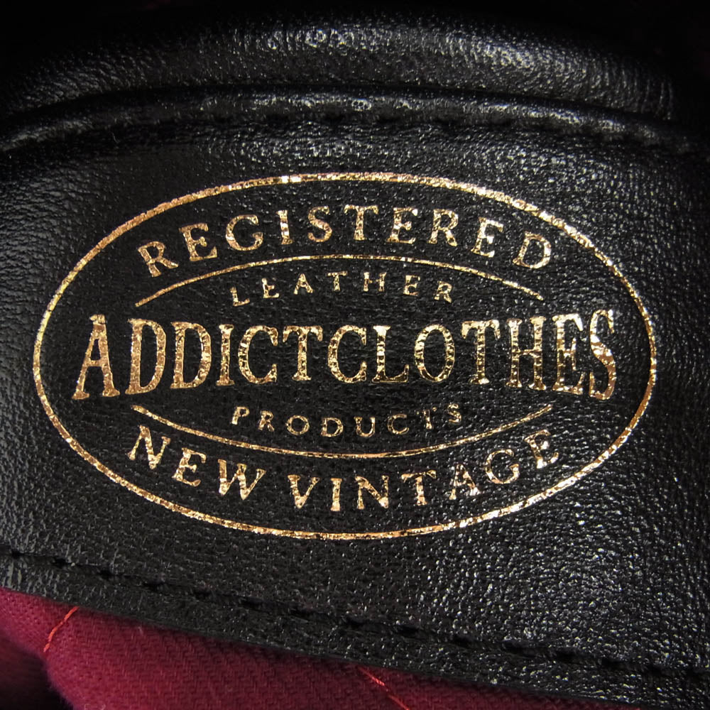ADDICT CLOTHES アディクトクローズ AD-03 ホースハイド ダブル レザー ライダース ジャケット ブラック系 40【極上美品】【中古】