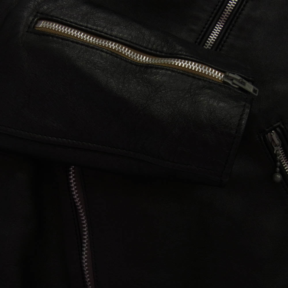 ADDICT CLOTHES アディクトクローズ AD-03 ホースハイド ダブル レザー ライダース ジャケット ブラック系 40【極上美品】【中古】