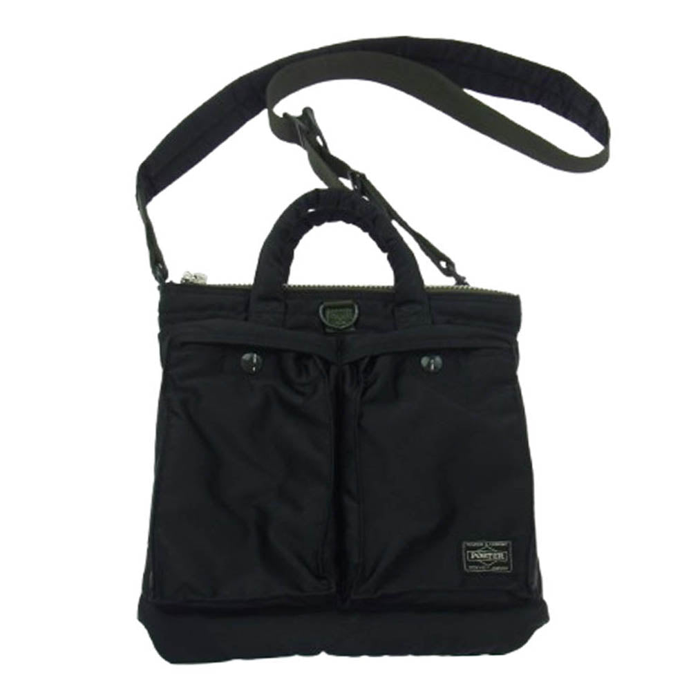 PORTER ポーター PX TANKER 2WAY HELMET BAG S タンカー ヘルメットバッグ ショルダーバッグ スモール ブラック系【美品】【中古】