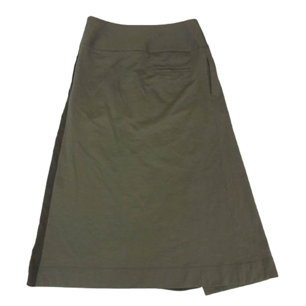 Y's Yohji Yamamoto ワイズ ヨウジヤマモト 20SS YT-K69-048 RISMAT by リスマットバイワイズ 異素材切替 サイドダブルリングベルト ラップスカート カーキ系 2【中古】