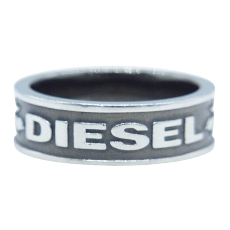 DIESEL ディーゼル スチール シルバー エンボスロゴ リング シルバー系【中古】