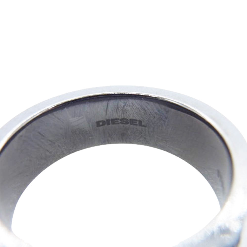 DIESEL ディーゼル スチール シルバー エンボスロゴ リング シルバー系【中古】