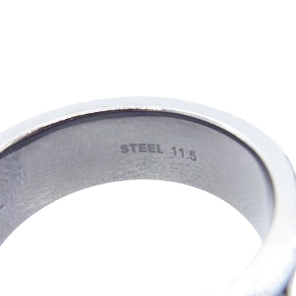 DIESEL ディーゼル スチール シルバー エンボスロゴ リング シルバー系【中古】