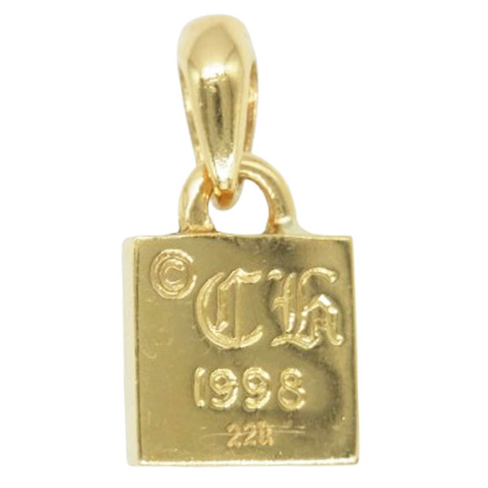 CHROME HEARTS クロムハーツ（原本無） 購入レシート付属 22K FRAMED CH PLUS フレームド CHプラス ペンダントトップ ゴールド系【中古】