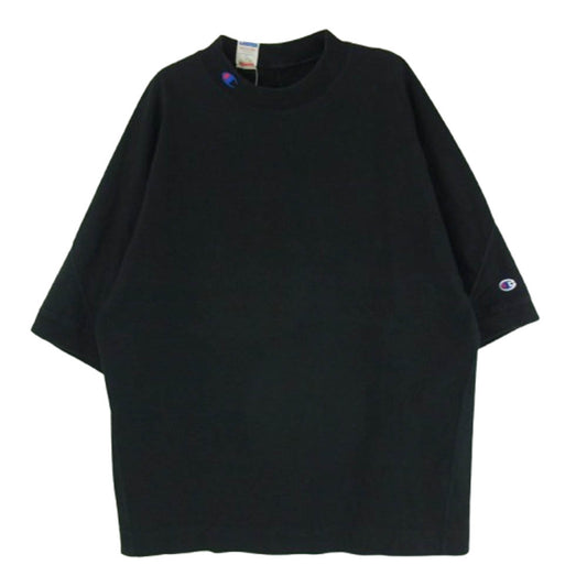 N.HOOLYWOOD エヌハリウッド C8-X355 × Champion チャンピオン CREWNECK T-SHIRT ロゴ刺繍 クルーネック Tシャツ 半袖カットソー ブラック系 M【中古】