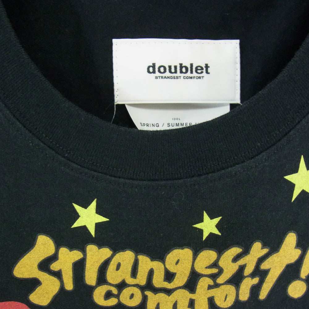 doublet ダブレット 25SS 25SS82LC05 LES COUREURS HOMME別注 IDOL PRINT T-SHIRT アイドル プリント Tシャツ 半袖カットソー ブラック系 M【新古品】【未使用】【中古】