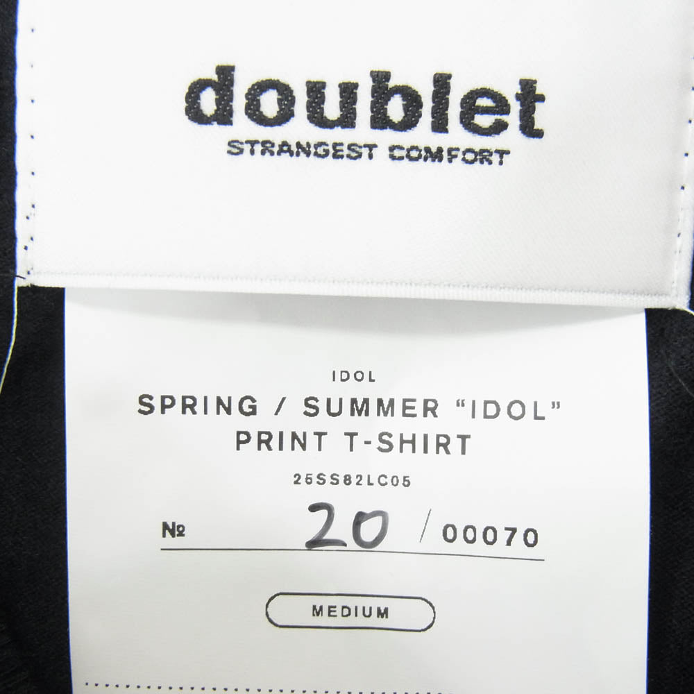 doublet ダブレット 25SS 25SS82LC05 LES COUREURS HOMME別注 IDOL PRINT T-SHIRT アイドル プリント Tシャツ 半袖カットソー ブラック系 M【新古品】【未使用】【中古】