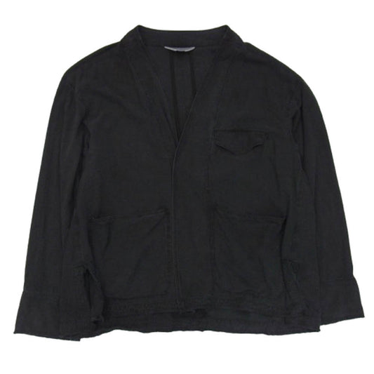 ANCELLM アンセルム ANC-SH29 SILK SUEDE COLLARLESS JACKET シルクスエード カラーレス ジャケット ブラック系 2【中古】