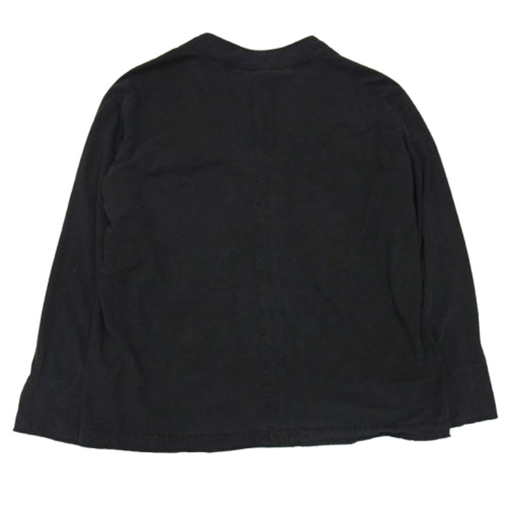 ANCELLM アンセルム ANC-SH29 SILK SUEDE COLLARLESS JACKET シルクスエード カラーレス ジャケット ブラック系 2【中古】