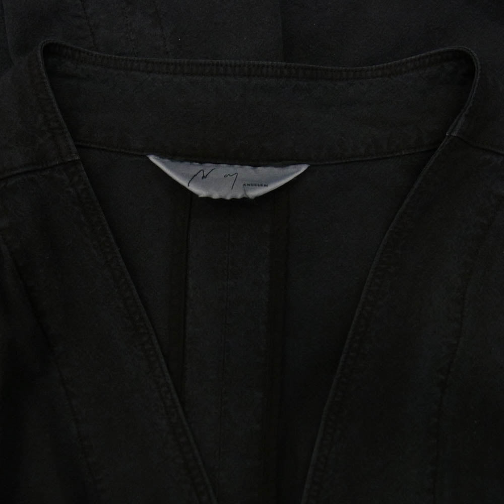 ANCELLM アンセルム ANC-SH29 SILK SUEDE COLLARLESS JACKET シルクスエード カラーレス ジャケット ブラック系 2【中古】