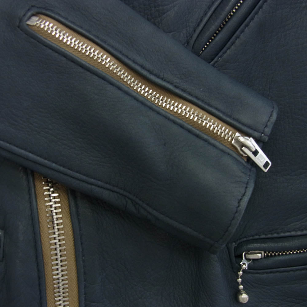 Lewis Leathers ルイスレザー × REAL McCOY'S リアルマッコイズ 441T CYCLONE サイクロン ディアスキン レザー ライダース ジャケット 青系 ハンガー付属 ブルー系 38【美品】【中古】