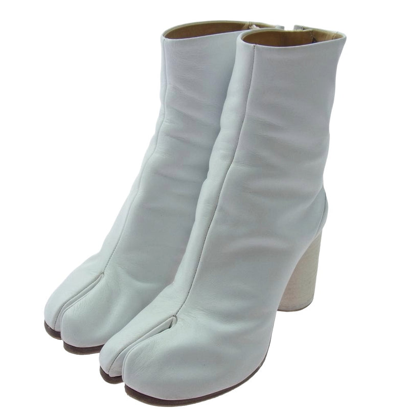 MAISON MARGIELA メゾンマルジェラ 22ライン TABI BOOTS 足袋 タビ アンクル ショート ブーツ ホワイト系 35【中古】