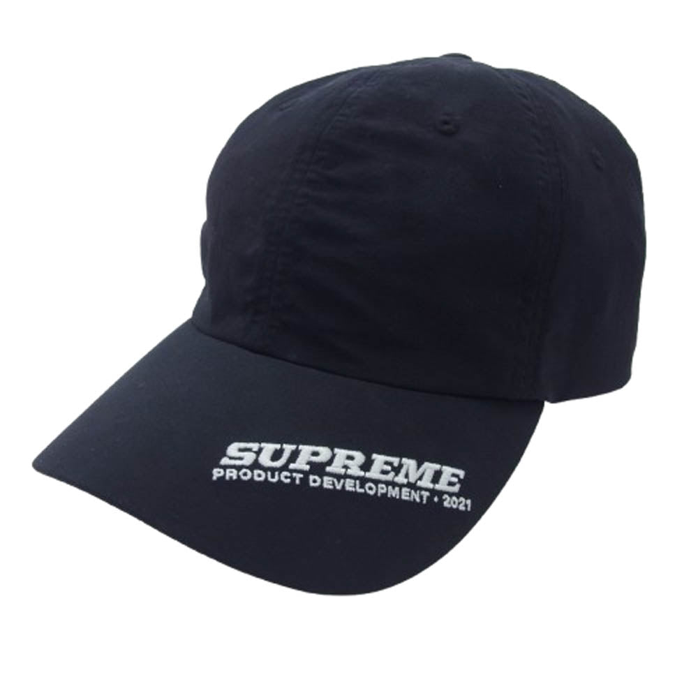 Supreme シュプリーム 21SS visor Logo 6-Panel バイザーロゴ ナイロン 6パネル キャップ 帽子 ブラック系【中古】