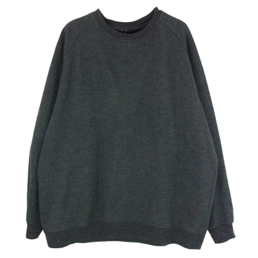 COMOLI コモリ 23AW Y03-05010 W/C/Si ウール カシミヤ シルク 長袖 クルー スウェット トレーナー ダークグレー系 3【中古】