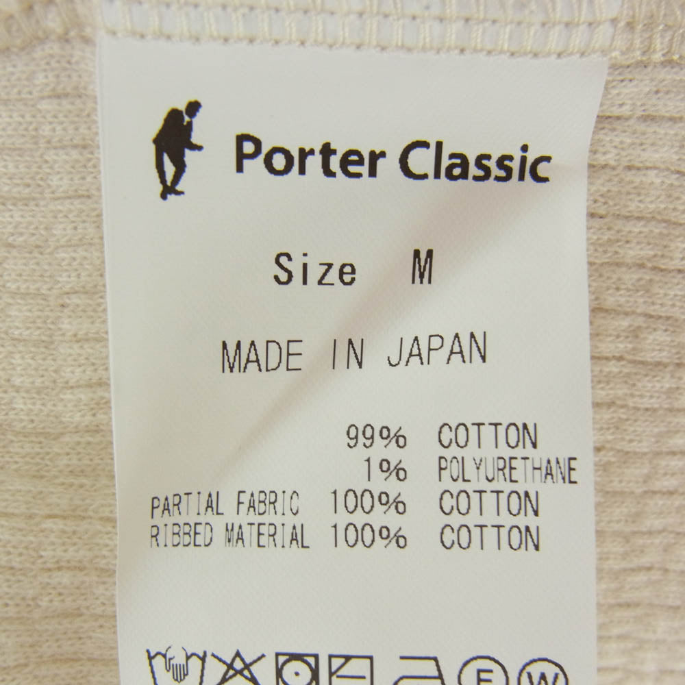 PORTER CLASSIC ポータークラシック H/W THERMAL CREWNECK サーマル クルーネック 長袖 カットソー オフホワイト系 M【中古】