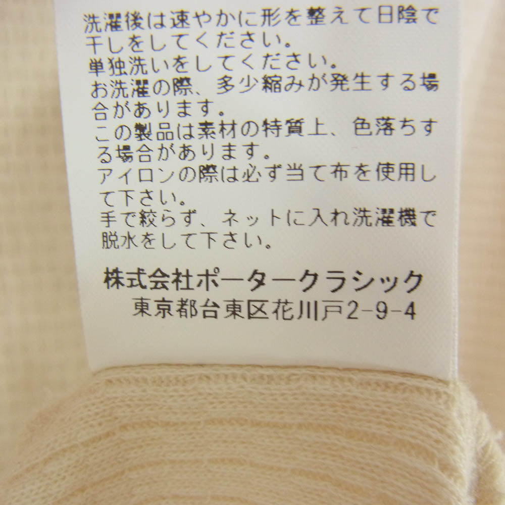 PORTER CLASSIC ポータークラシック H/W THERMAL CREWNECK サーマル クルーネック 長袖 カットソー オフホワイト系 M【中古】