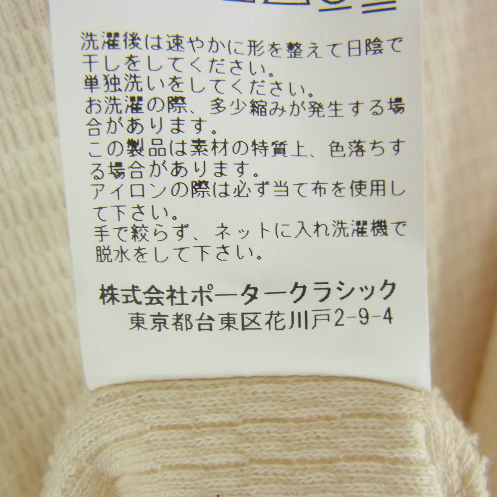 PORTER CLASSIC ポータークラシック H/W THERMAL TURTLENECK サーマル タートルネック 長袖 カットソー オフホワイト系 M【中古】