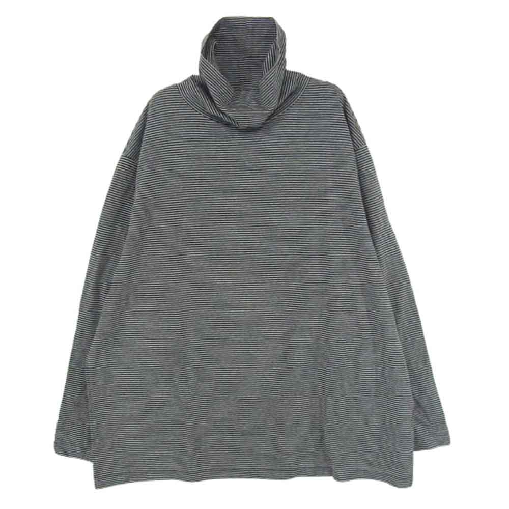 PORTER CLASSIC ポータークラシック 24AW H/W BEATNIK BORDER ビートニク ボーダー タートルネック 長袖 Tシャツ カットソー ブラック系 M【美品】【中古】