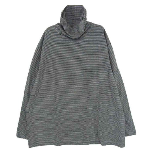 PORTER CLASSIC ポータークラシック 24AW H/W BEATNIK BORDER ビートニク ボーダー タートルネック 長袖 Tシャツ カットソー ブラック系 M【美品】【中古】