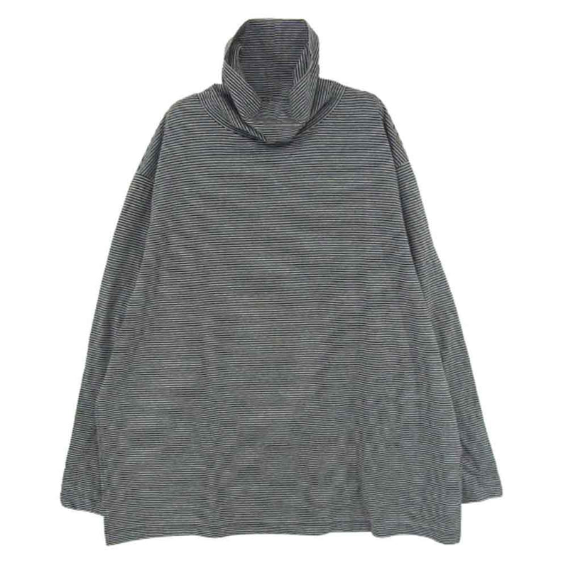 PORTER CLASSIC ポータークラシック 24AW H/W BEATNIK BORDER ビートニク ボーダー タートルネック 長袖 Tシャツ カットソー ブラック系 M【美品】【中古】