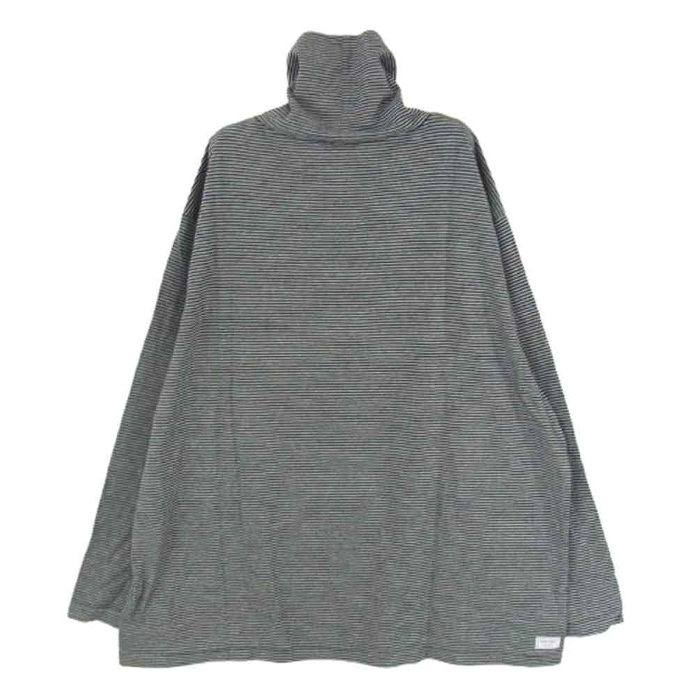 PORTER CLASSIC ポータークラシック 24AW H/W BEATNIK BORDER ビートニク ボーダー タートルネック 長袖 Tシャツ カットソー ブラック系 M【美品】【中古】