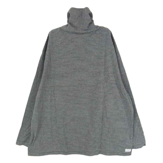 PORTER CLASSIC ポータークラシック 24AW H/W BEATNIK BORDER ビートニク ボーダー タートルネック 長袖 Tシャツ カットソー ブラック系 M【美品】【中古】