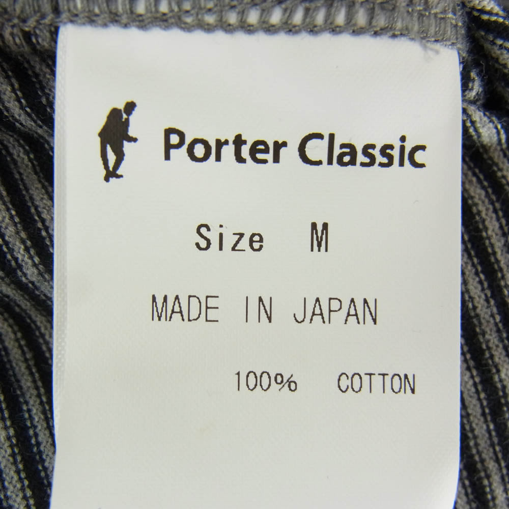 PORTER CLASSIC ポータークラシック 24AW H/W BEATNIK BORDER ビートニク ボーダー タートルネック 長袖 Tシャツ カットソー ブラック系 M【美品】【中古】