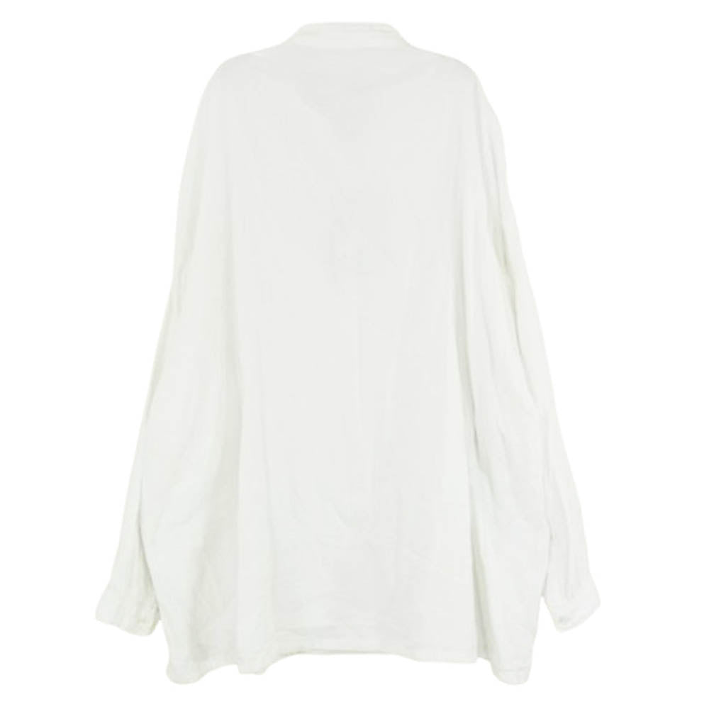 PORTER CLASSIC ポータークラシック GAUZE STAND COLLAR LONG SMOCK SHIRT コットンガーゼ プルオーバー 長袖 シャツ ロング スモック ホワイト系 M【中古】