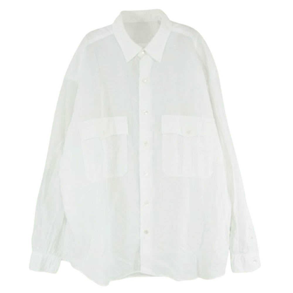 PORTER CLASSIC ポータークラシック ROLL UP SHIRT LINEN ロールアップ リネン コットン 長袖 シャツ ホワイト系 M【中古】
