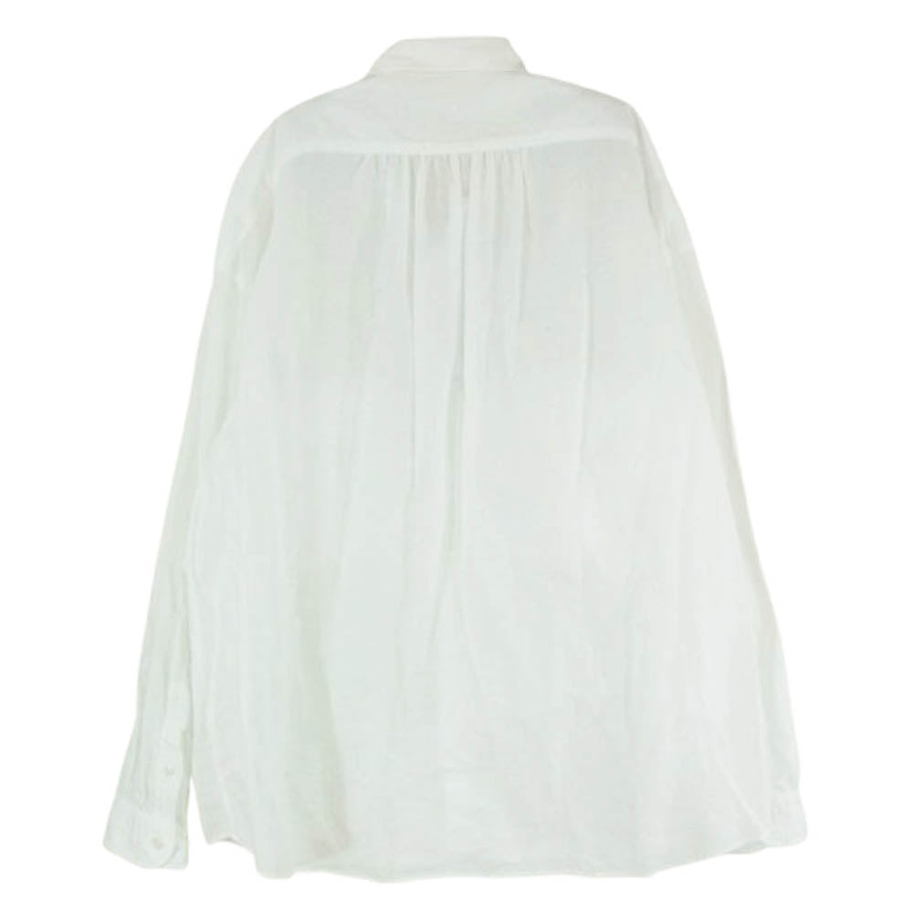 PORTER CLASSIC ポータークラシック ROLL UP SHIRT LINEN ロールアップ リネン コットン 長袖 シャツ ホワイト系 M【中古】