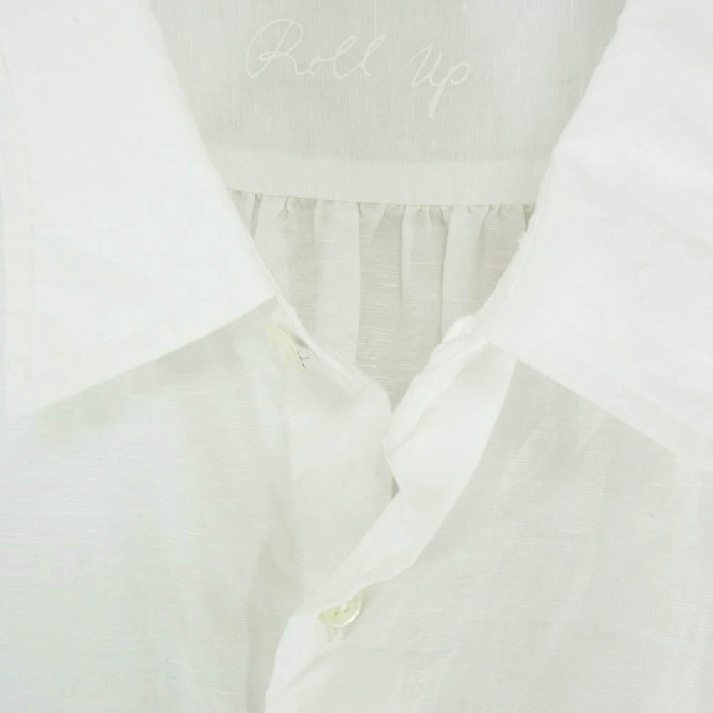 PORTER CLASSIC ポータークラシック ROLL UP SHIRT LINEN ロールアップ リネン コットン 長袖 シャツ ホワイト系 M【中古】