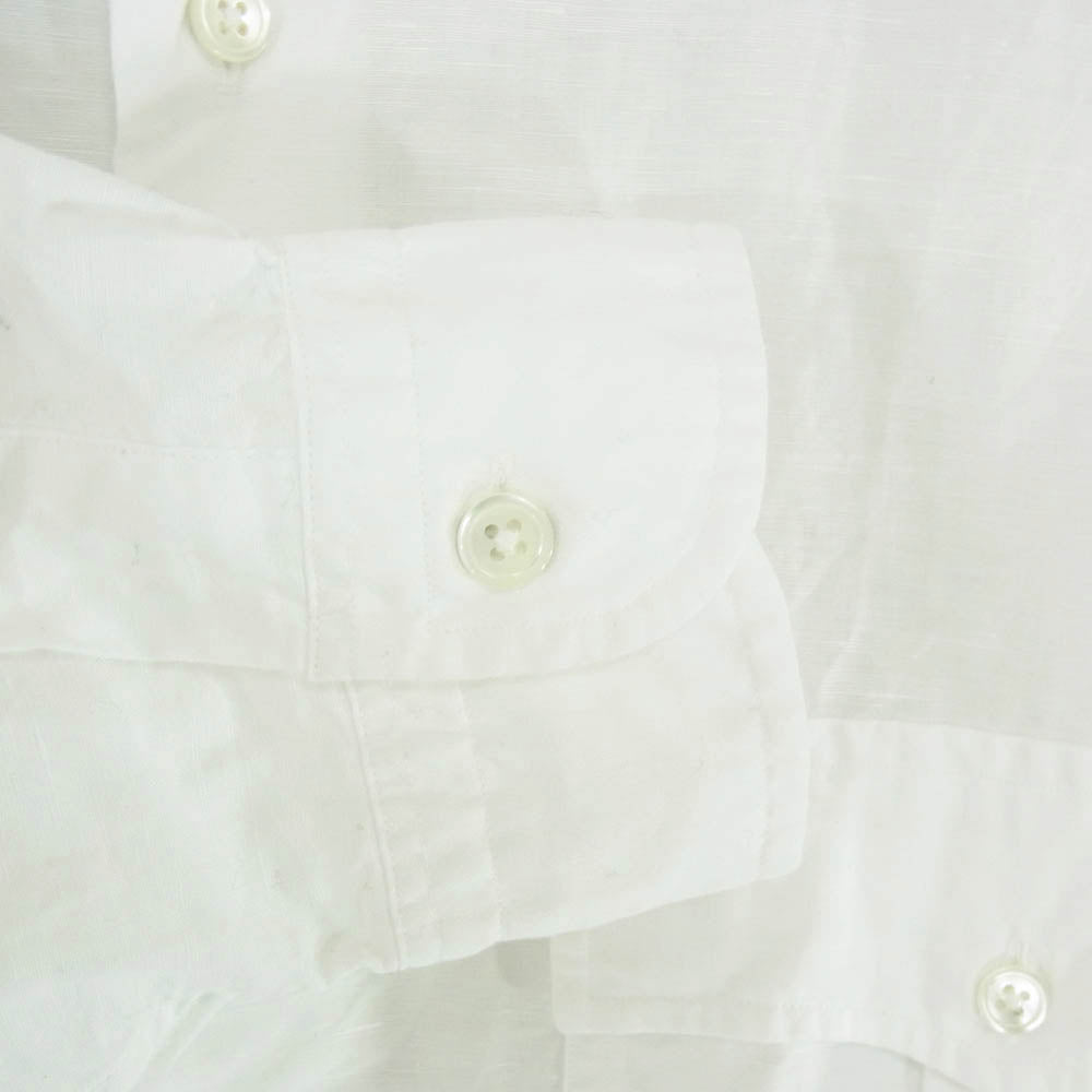 PORTER CLASSIC ポータークラシック ROLL UP SHIRT LINEN ロールアップ リネン コットン 長袖 シャツ ホワイト系 M【中古】