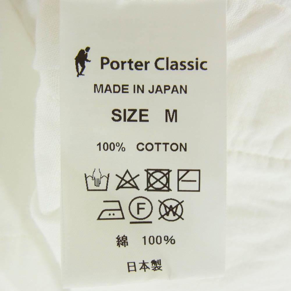 PORTER CLASSIC ポータークラシック GAUZE BASEBALL SHIRT コットンガーゼ ベースボールシャツ ホワイト系 M【中古】