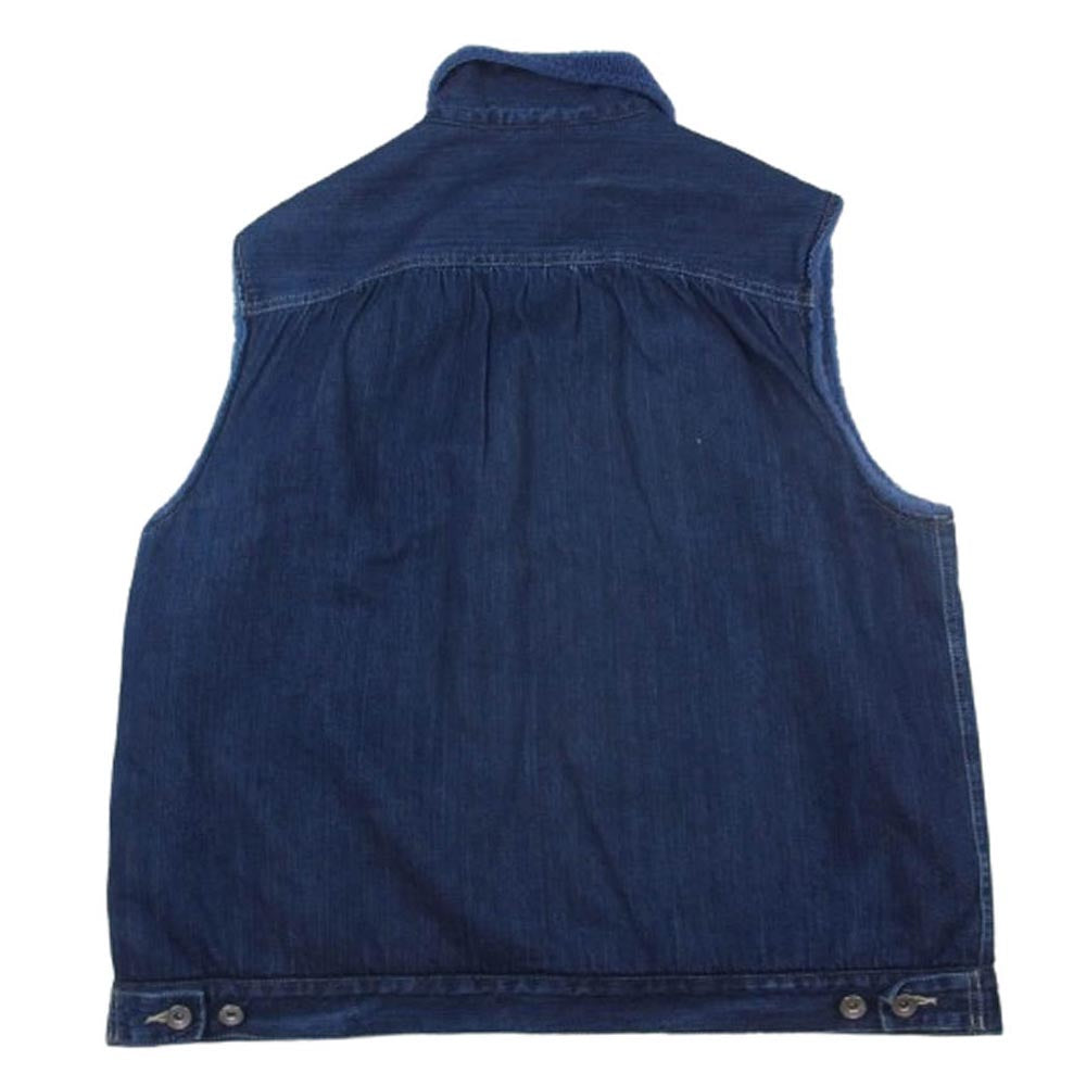 PORTER CLASSIC ポータークラシック STEINBECK DENIM BOA VEST スタインベック デニム ボア フリース ベスト インディゴブルー系 M【中古】