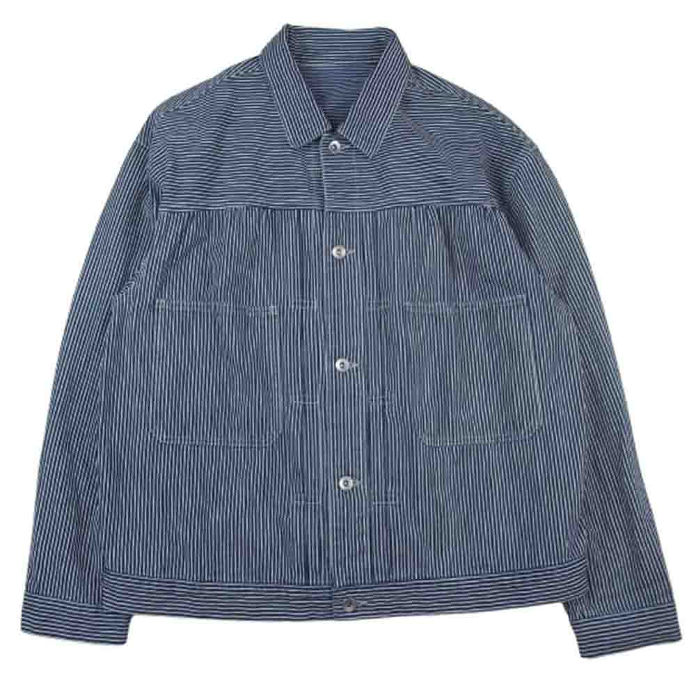 PORTER CLASSIC ポータークラシック STEINBECK HICKORY STRIPE JACKET スタインベックヒッコリーストライプジャケット インディゴブルー系 L【中古】