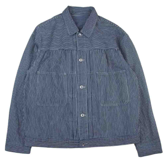 PORTER CLASSIC ポータークラシック STEINBECK HICKORY STRIPE JACKET スタインベックヒッコリーストライプジャケット インディゴブルー系 L【中古】