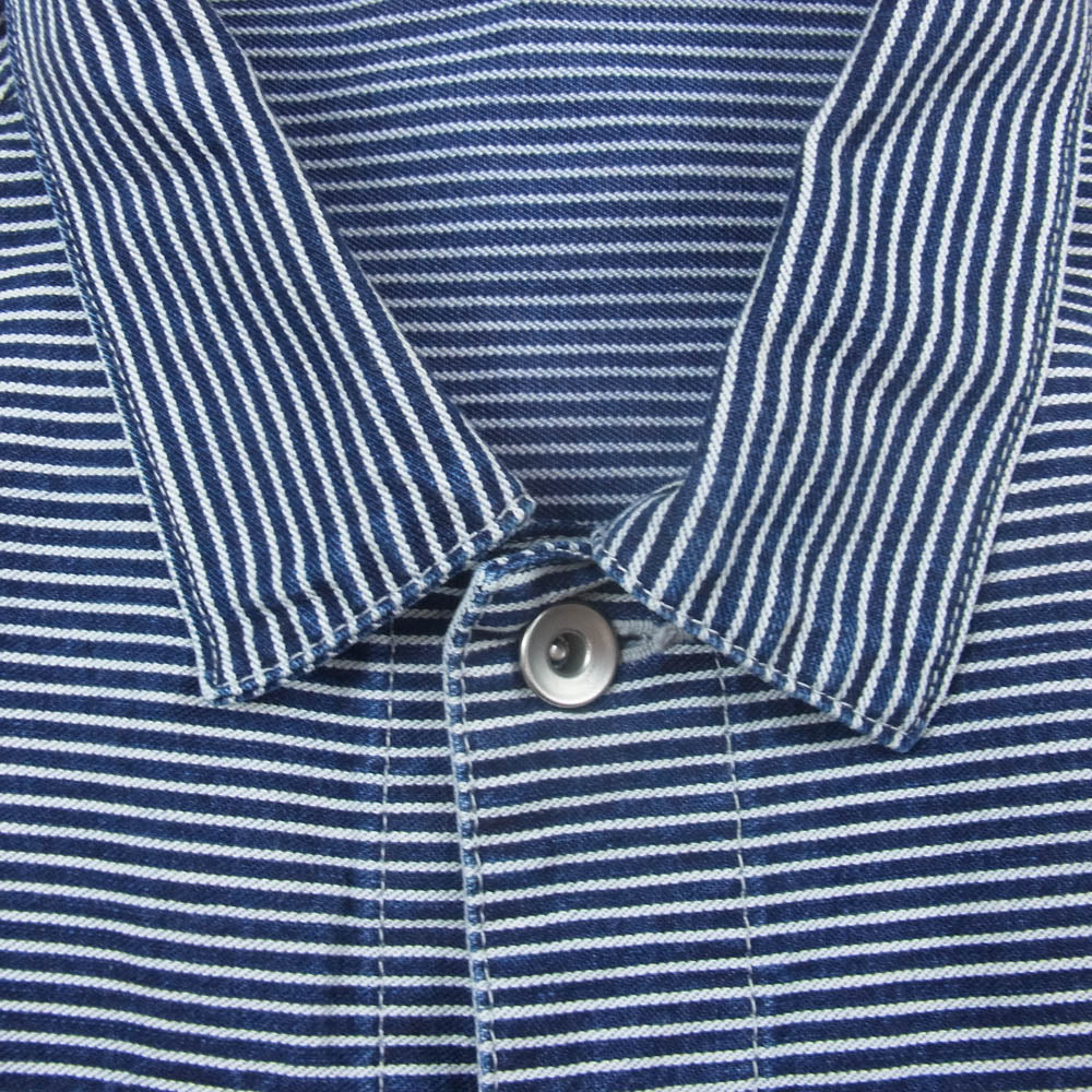 PORTER CLASSIC ポータークラシック STEINBECK HICKORY STRIPE JACKET スタインベックヒッコリーストライプジャケット インディゴブルー系 L【中古】