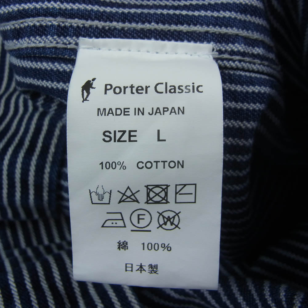 PORTER CLASSIC ポータークラシック STEINBECK HICKORY STRIPE JACKET スタインベックヒッコリーストライプジャケット インディゴブルー系 L【中古】